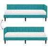 vidaXL Hoekbedframe met Matras met hoofdeinde 2 pcs Turquoise Fluweel