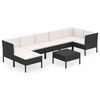 vidaXL 8-delige Loungeset met kussens poly rattan zwart