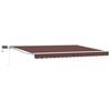 vidaXL Handmatige Luifelhouder met LED's Bruin en wit 4 &times; 3 m