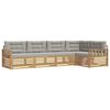 vidaXL Buiten bankenset met kussen 6 pcs Wit en Lichtgrijs Polyester