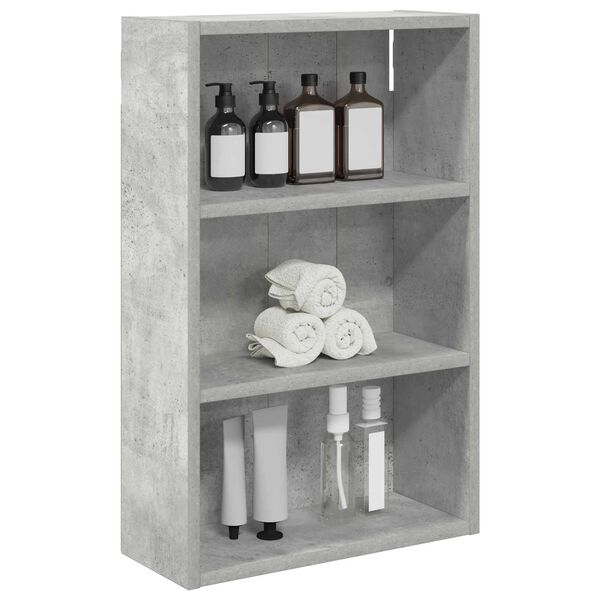 vidaXL Badkamer wandkast met plank Beton Grijs 40 x 16 x 62,5 cm