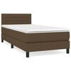 vidaXL Boxspring met matras stof donkerbruin 100x200 cm