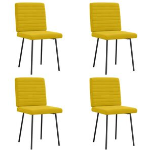 vidaXL Eetkamerstoelen 4 st fluweel geel