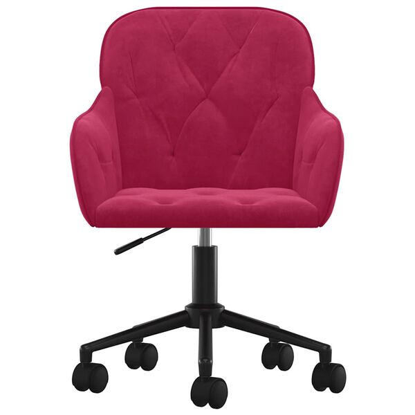 vidaXL Eetkamerstoelen draaibaar 2 st fluweel wijnrood