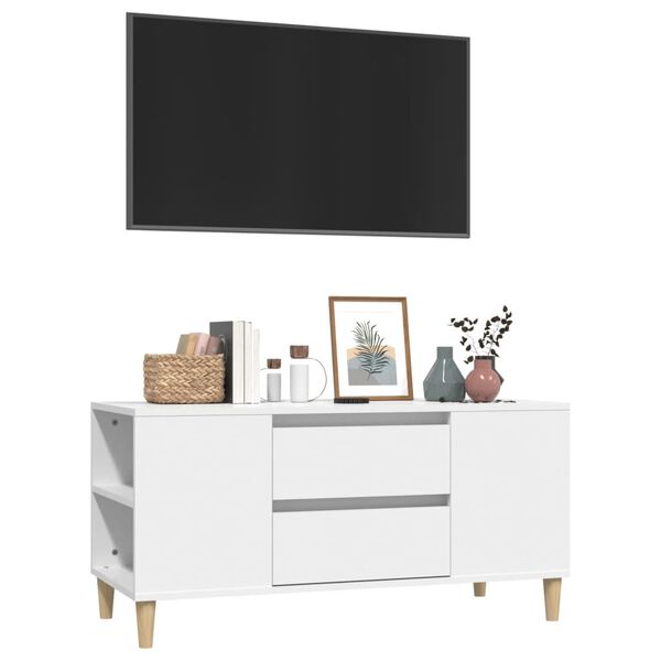 vidaXL Tv-meubel 102x44,5x50 cm bewerkt hout wit