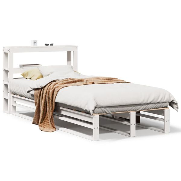 vidaXL Bedframe zonder matras massief grenenhout wit 90x190 cm