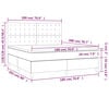 vidaXL Boxspring met matras en LED stof blauw 180x200 cm