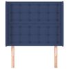vidaXL Hoofdbord met randen 93x16x118/128 cm stof blauw