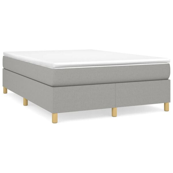vidaXL Boxspring bed stof lichtgrijs 140x200 cm