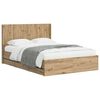 vidaXL Bedframe met opbergruimte en hoofdbord Artisan Oak 120 x 200 cm
