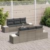 vidaXL Tuin Sofa Set met kussen 7 pcs Grijs poly rattan