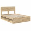 vidaXL Bedframe met hoofdeinde Sonoma 140 x 200 cm Massief grenenhout