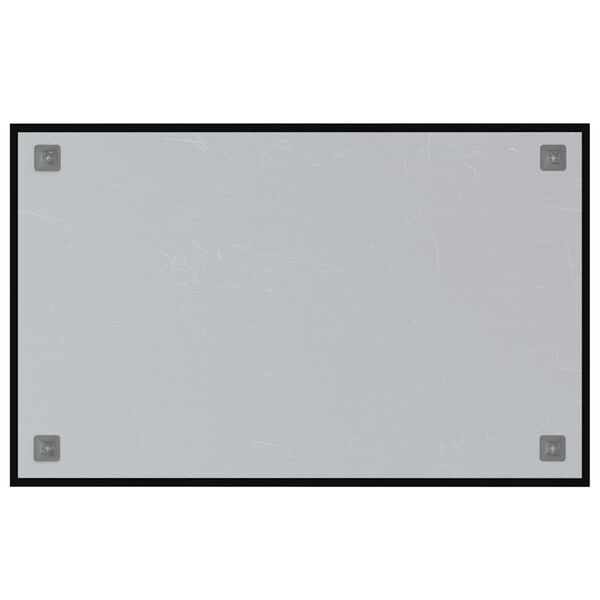 vidaXL Magneetbord voor aan de wand 80x50 cm gehard glas zwart