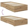 vidaXL Bedframe met lade met hoofdeinde met opslag Bewerkt hout