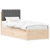 vidaXL Bedframe met Gevoerd Hoofdgedeelte Donkergrijs 75 x 190 cm