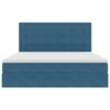vidaXL Opbergbed met LED met matras Donkerblauw 160 x 200 cm Fluweel