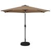 vidaXL Tuinparasol met LED-lampen en voet 3 x 3 m Polyester Taupe