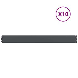 vidaXL Gazonrand 10 st 10 x 103 cm Staal Antraciet