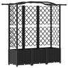 vidaXL Verhoogd Bed met Trellis en Dak Zwart 163 x 40 x 138 cm PP