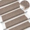 vidaXL Trapmatten zelfklevend 30 st sisal-look 65x21x4 cm donkerbeige