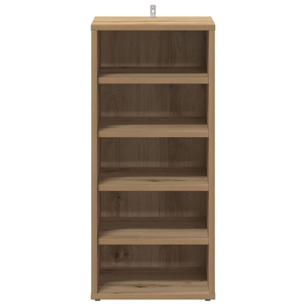 vidaXL Schoenenkast 32x35x70 cm bewerkt hout artisanaal eikenkleur