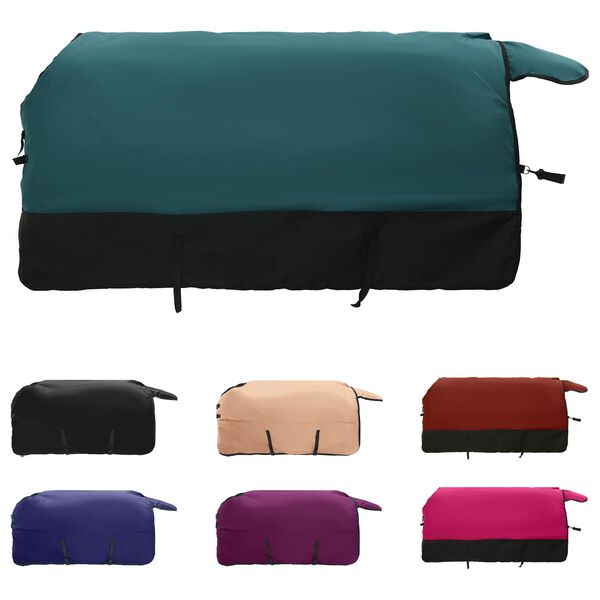 vidaXL Paardendeken Donkergroen en Zwart 95 cm Polyester