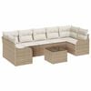 vidaXL Tuin Sofa Set 8 st 7-Aantal zitplaatsen Beige poly rattan