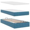 vidaXL Ottoman bed met matras en LED's 100x200 cm fluweel donkerblauw