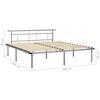 vidaXL Bedframe metaal grijs 200x200 cm