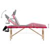 vidaXL Massagetafel inklapbaar 4 zones hout zwart en roze