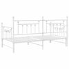 vidaXL Bedframe voor een daybed met hoofdeinde Wit 100 x 200 cm Staal