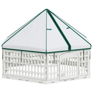 vidaXL 6 Panelen Hondenspeelpen 122 x 106,5 x 82 cm Kunststof Wit