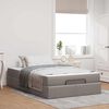 vidaXL Bedframe met matras met matras 2 pcs Taupe Stof