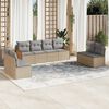 vidaXL 8-delige Loungeset met kussens poly rattan beige
