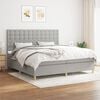 vidaXL Boxspring met matras stof lichtgrijs 200x200 cm