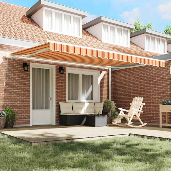 vidaXL Markies geel en oranje 4,5 × 3,5 m Polyester en metaal