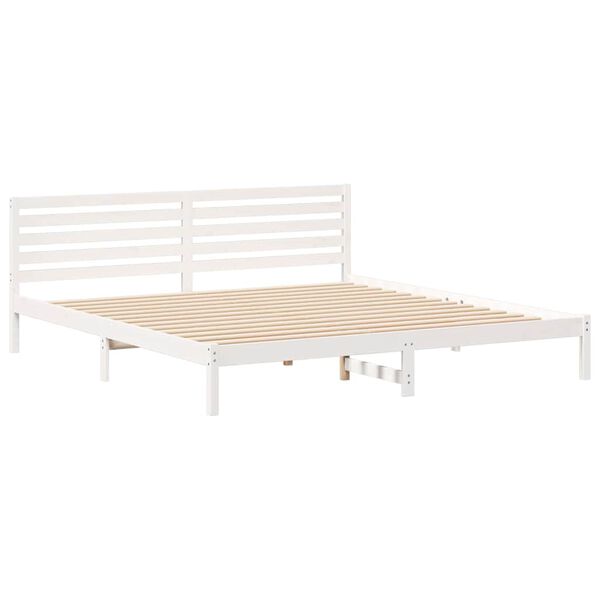 vidaXL Bedframe met hoofdeinde Wit 180 x 210 cm Massief grenenhout