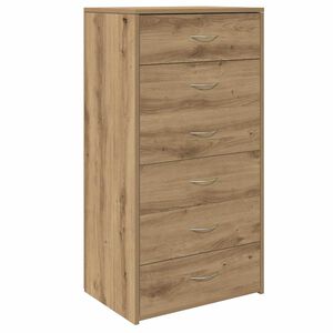 vidaXL Dressoir met 6 lades 50x34x96 cm bewerkt hout artisanaal eiken
