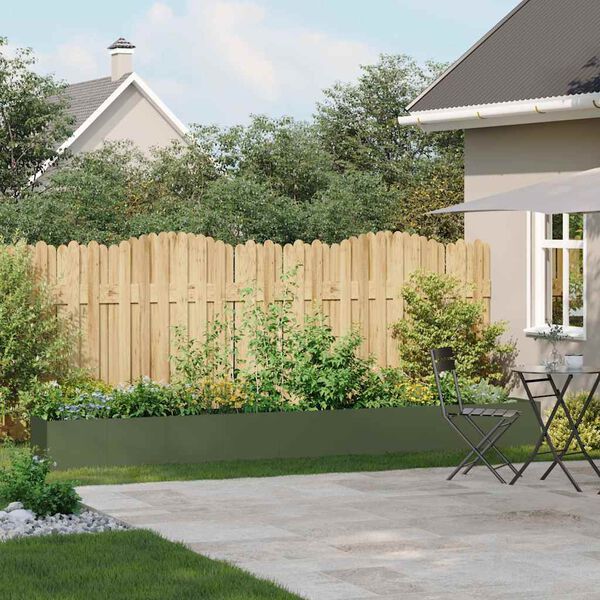 vidaXL Plantenbak 360x40x40 cm koudgewalst staal olijfgroen