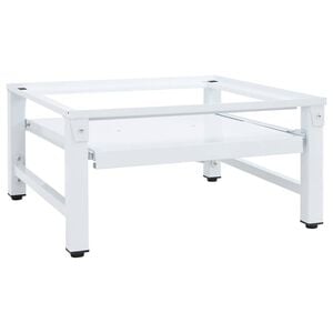 vidaXL Wasmachineverhoger met uittrekbaar schap wit