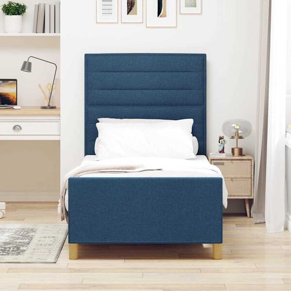 vidaXL Bedframe met hoofdeinde Blauw 100 x 200 cm Stof