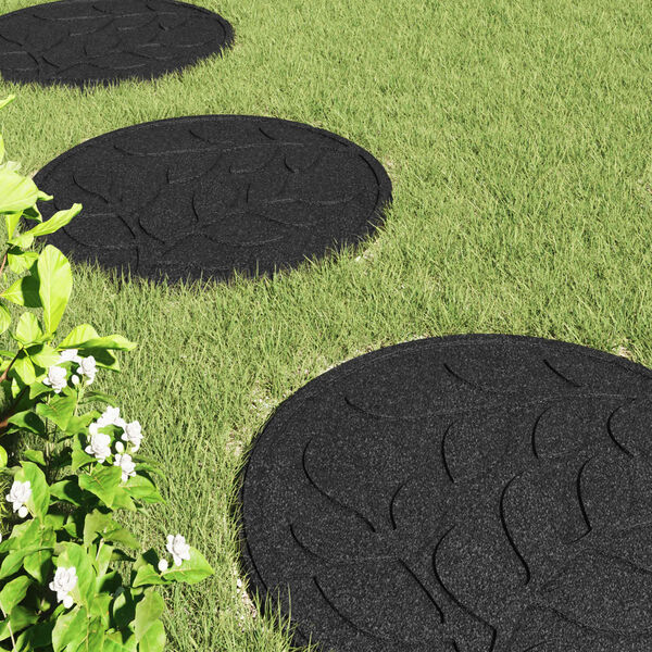 vidaXL Stapsteen 6 pcs Zwart &Oslash; 44 x 2 cm Rubber