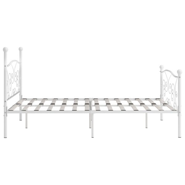 vidaXL Bedframe met lattenbodem metaal wit 180x200 cm