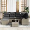 vidaXL Tuin Sofa Set met kussen 7 pcs Lichtgrijs Poly riet