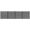 vidaXL Hek set 699 x 186 cm WPC en Aluminium Grijs