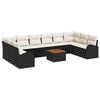 vidaXL Tuinbankenset 11 st Zwart en Cr&egrave;me poly rattan