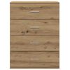 vidaXL Dressoir met lade Artisan Eiken 60 x 39 x 80 cm Bewerkt hout