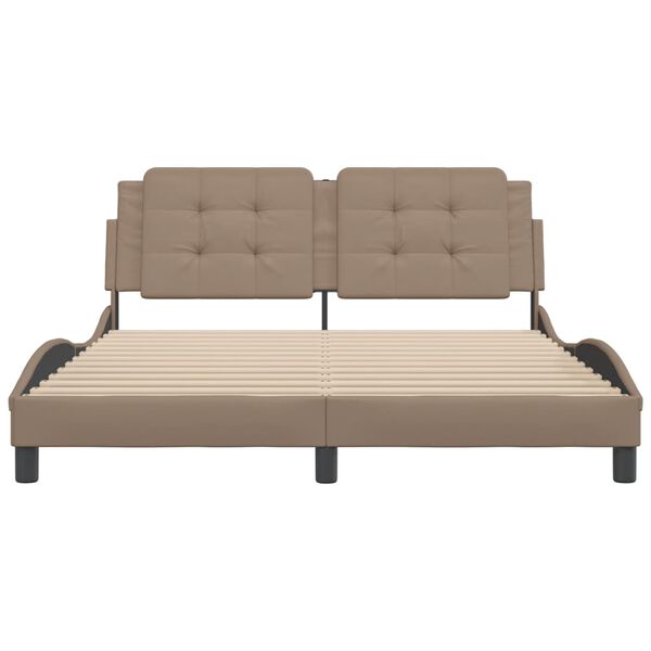 vidaXL Bedframe zonder matras "Zadar" kunstleer cappuccinokleurig 160x200 cm