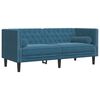 vidaXL 3-delige Loungeset Chesterfield met bolsters fluweel blauw