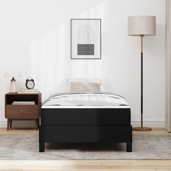 vidaXL Bedframe met matras Zwart 90 x 200 cm Stof